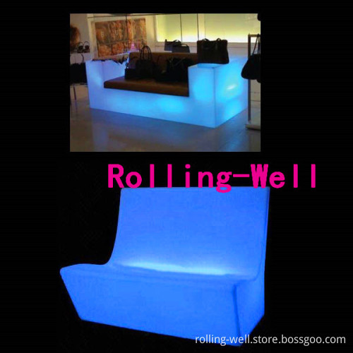 Plastic LED Lighting Long Sofa